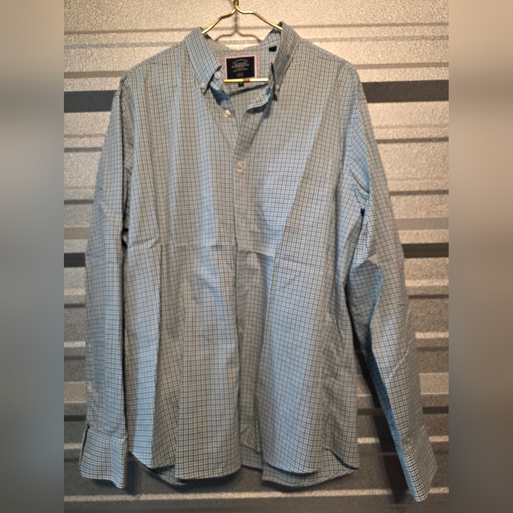 Charles Tyrwhitt Blue Checkered Button Down Shirt - Picture 2 of 4